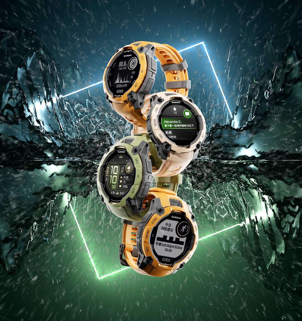 本能 Instinct 3 Alpine Rush 限定色 - 智能户外运动腕表