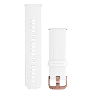 Quick Release 20mm 白色硅胶表带（玫瑰金表扣）