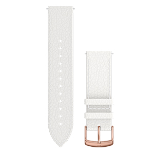 Quick Release 20mm 白色意大利皮表带（18K玫瑰金色PVD表扣）