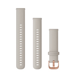 Quick Release 18mm 浅沙色硅胶表带（玫瑰金表扣）