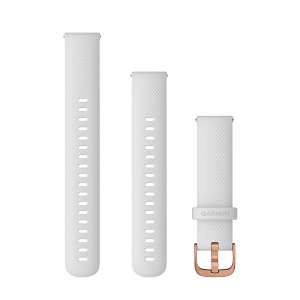 Quick Release 18mm 白色硅胶表带（玫瑰金表扣）