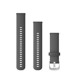 Quick Release 22mm 深灰色硅胶表带（银色表扣）