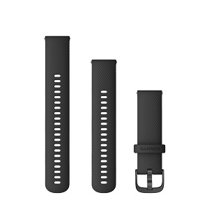 Quick Release 22mm 黑色硅胶表带（灰色表扣）