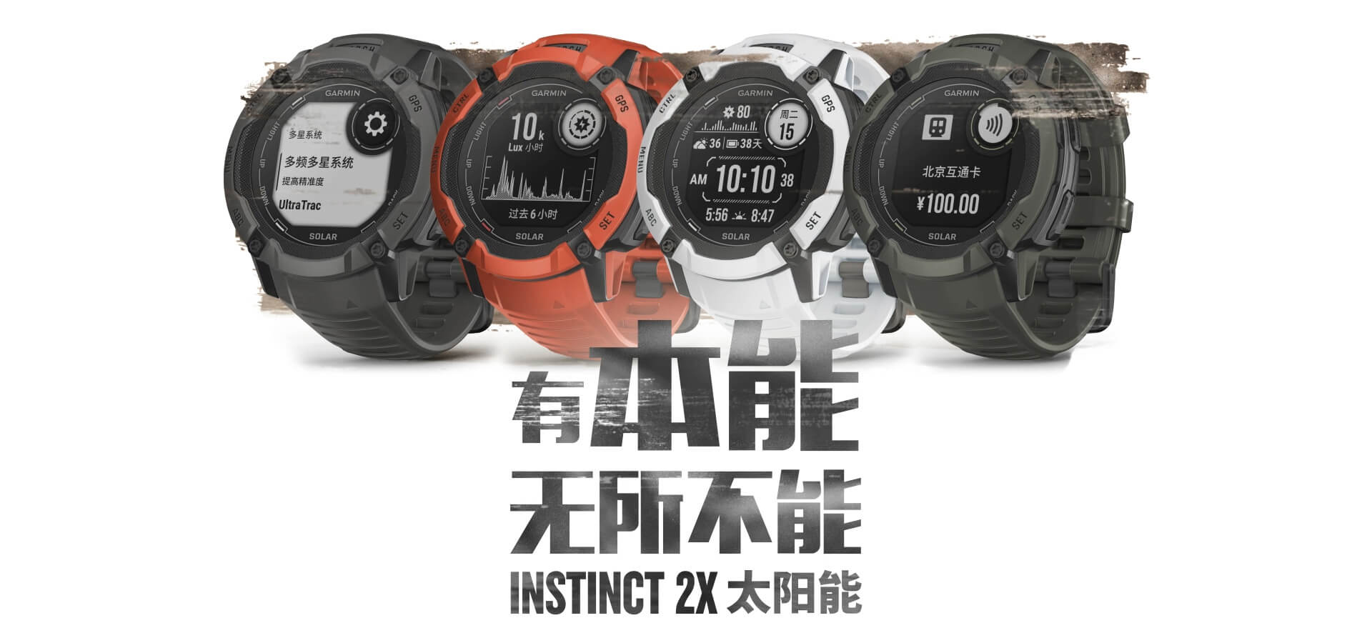 本能 Instinct 2X 太阳能版 - 坚固耐用的户外运动手表